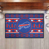 Buffalo Bills Holiday Sweater Starter Mat Accent Rug - 19in. x 30in.