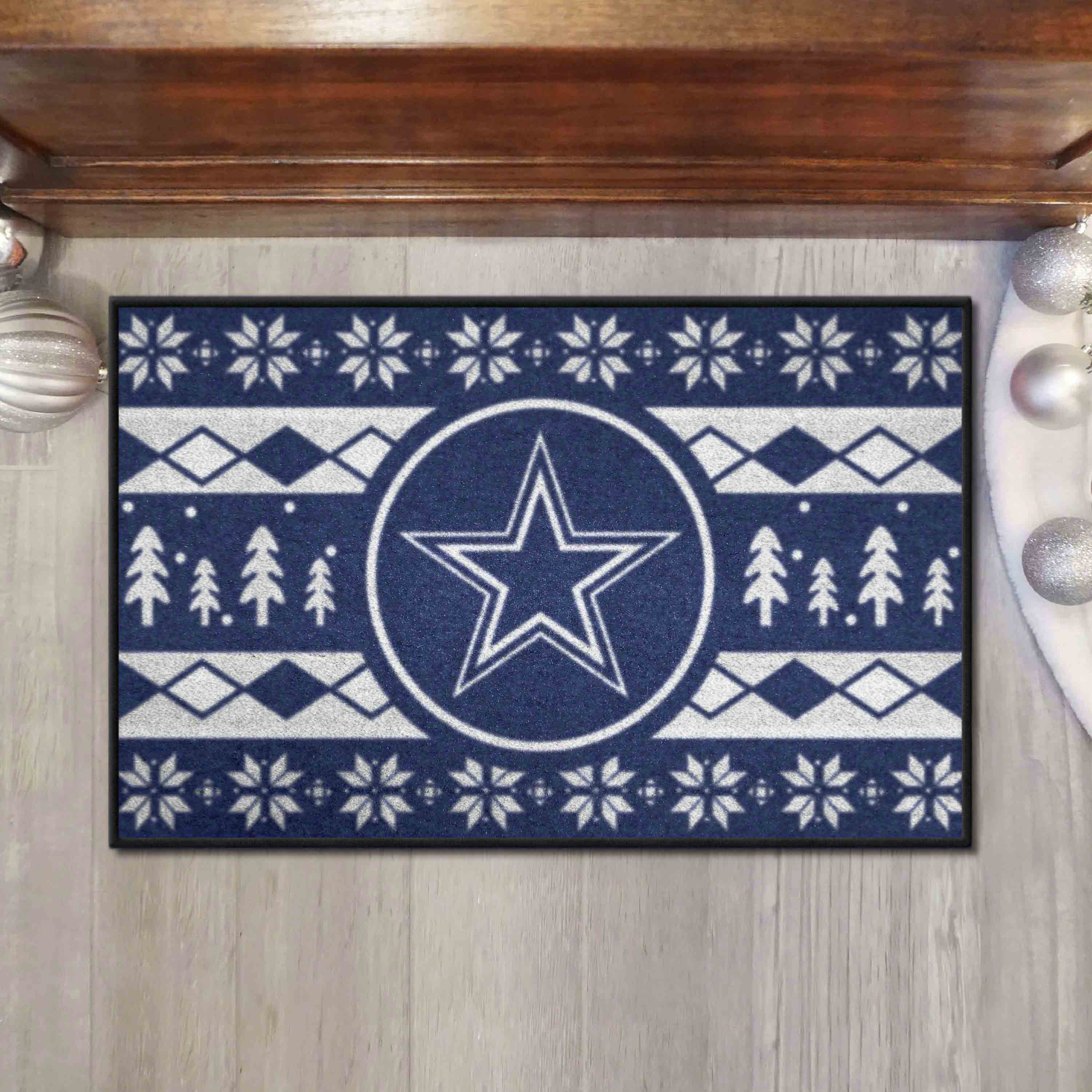 Dallas Cowboys Holiday Sweater Starter Mat Accent Rug - 19in. x 30in.