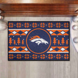 Denver Broncos Holiday Sweater Starter Mat Accent Rug - 19in. x 30in.