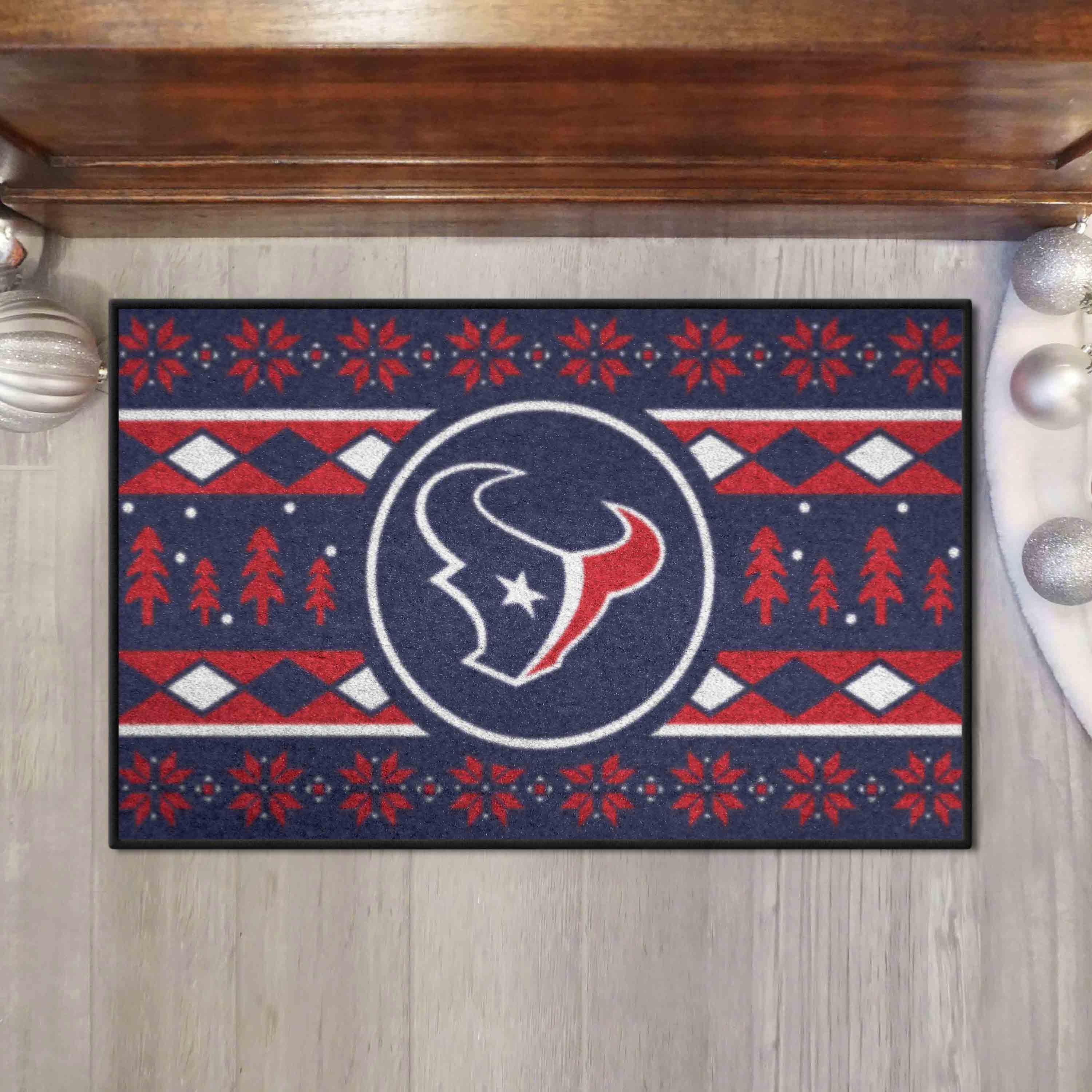 Houston Texans Holiday Sweater Starter Mat Accent Rug - 19in. x 30in.