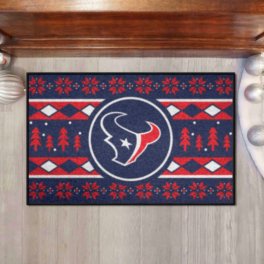 Houston Texans Holiday Sweater Starter Mat Accent Rug - 19in. x 30in.