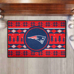 New England Patriots Holiday Sweater Starter Mat Accent Rug - 19in. x 30in. - New England Patriots