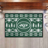 New York Jets Holiday Sweater Starter Mat Accent Rug - 19in. x 30in.