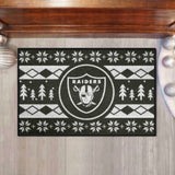 Las Vegas Raiders Holiday Sweater Starter Mat Accent Rug - 19in. x 30in.