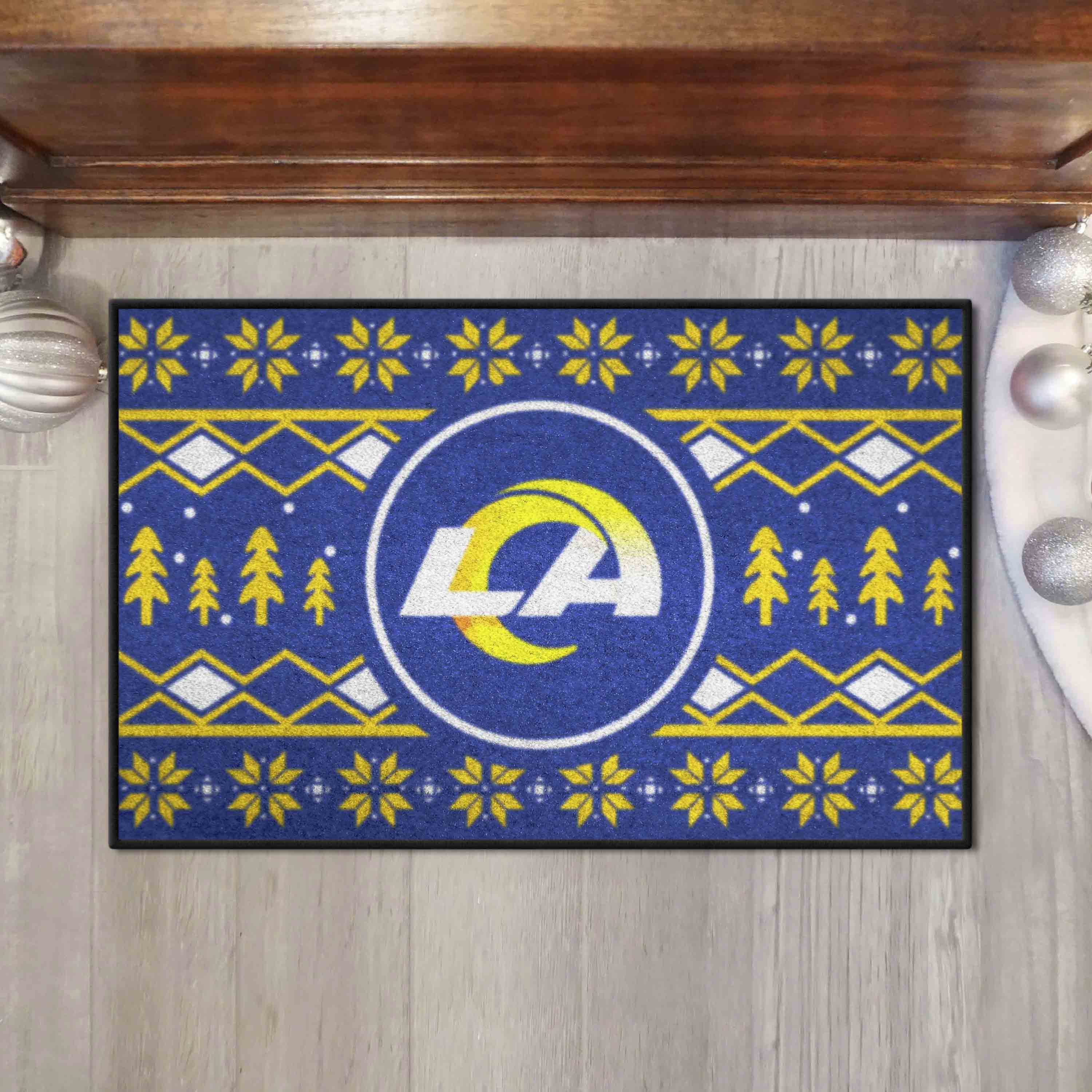 Los Angeles Rams Holiday Sweater Starter Mat Accent Rug - 19in. x 30in.