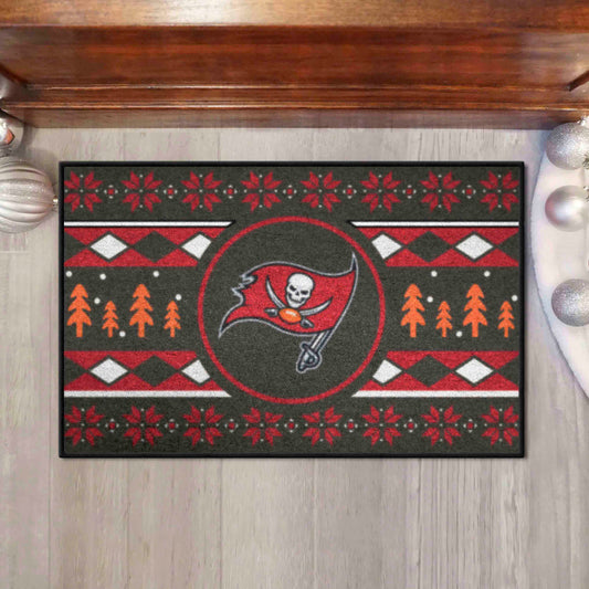 Tampa Bay Buccaneers Holiday Sweater Starter Mat Accent Rug - 19in. x 30in.