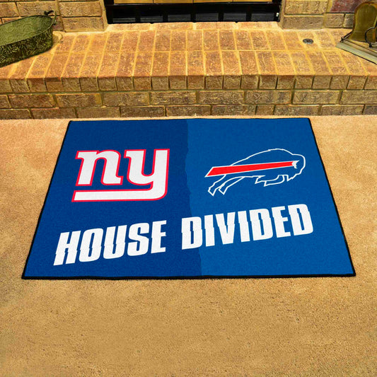 NFL House Divided - Giants / Bills House Divided Rug - 34 in. x 42.5 in. - NFL House Divided - Giants / Bills