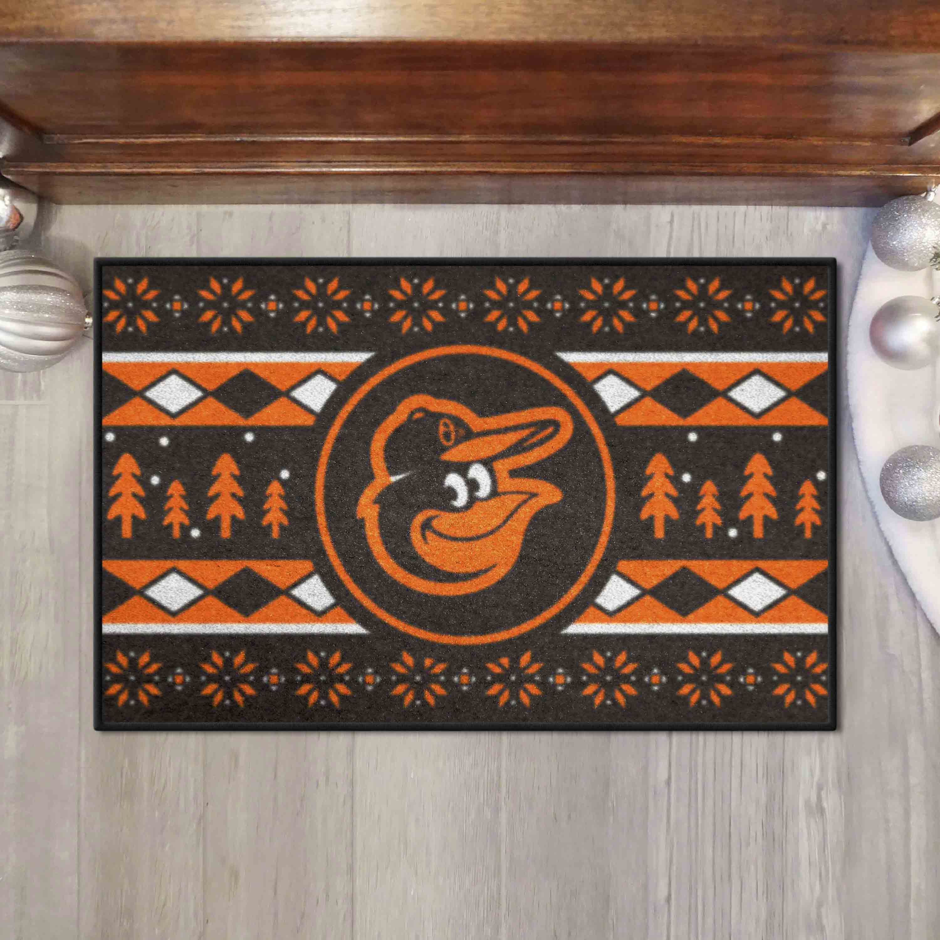 Baltimore Orioles Holiday Sweater Starter Mat Accent Rug - 19in. x 30in.