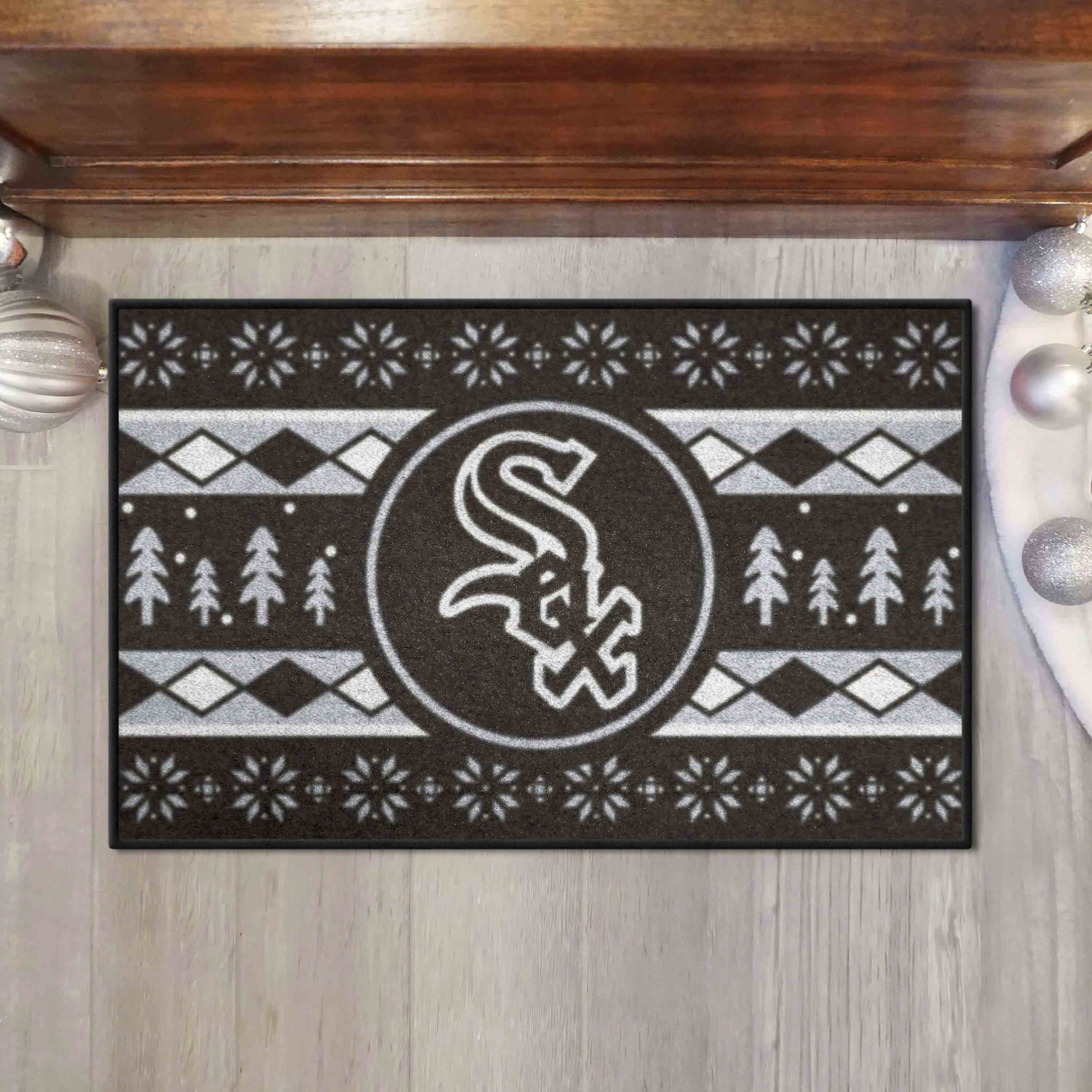 Chicago White Sox Holiday Sweater Starter Mat Accent Rug - 19in. x 30in.