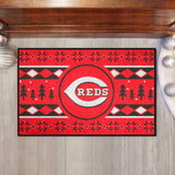 Cincinnati Reds Holiday Sweater Starter Mat Accent Rug - 19in. x 30in.