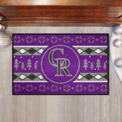 Colorado Rockies Holiday Sweater Starter Mat Accent Rug - 19in. x 30in. - Colorado Rockies