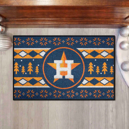 Houston Astros Holiday Sweater Starter Mat Accent Rug - 19in. x 30in.