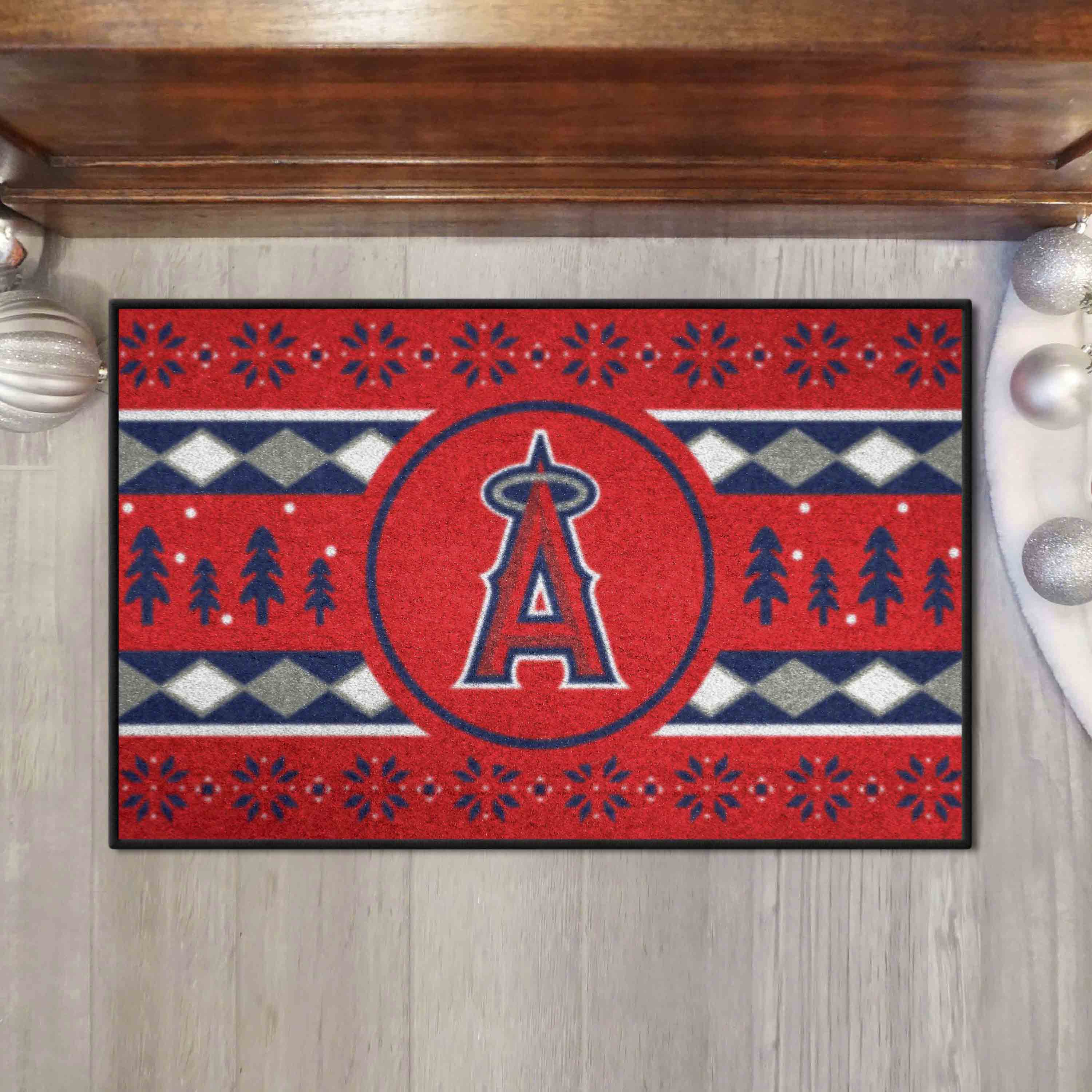 Los Angeles Angels Holiday Sweater Starter Mat Accent Rug - 19in. x 30in.