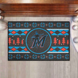 Miami Marlins Holiday Sweater Starter Mat Accent Rug - 19in. x 30in.