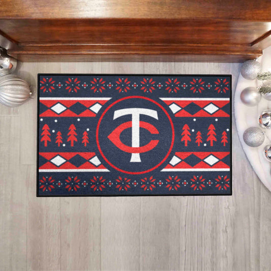 Minnesota Twins Holiday Sweater Starter Mat Accent Rug - 19in. x 30in.