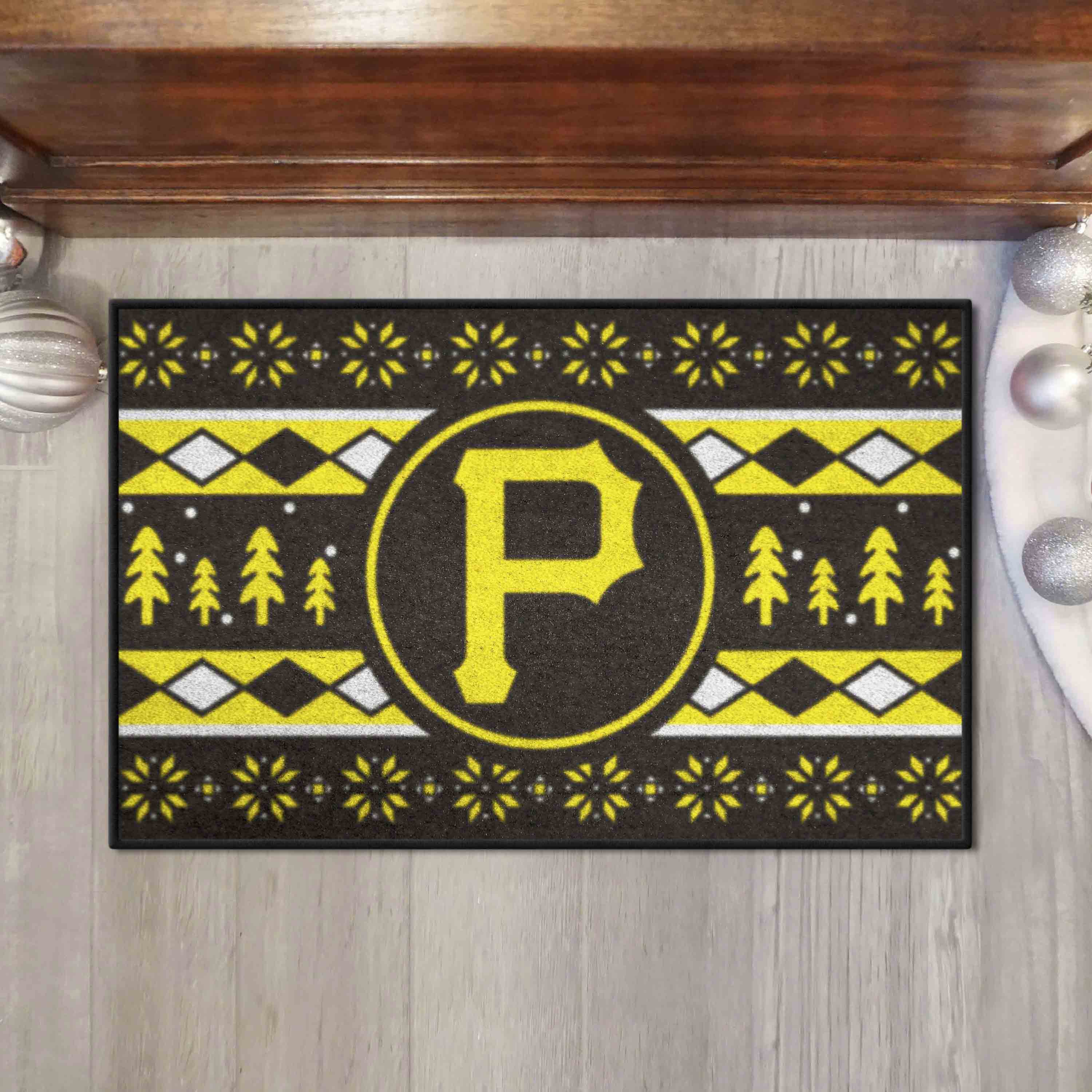 Pittsburgh Pirates Holiday Sweater Starter Mat Accent Rug - 19in. x 30in.