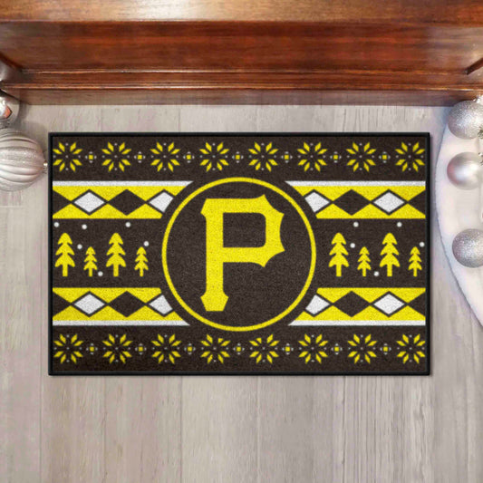 Pittsburgh Pirates Holiday Sweater Starter Mat Accent Rug - 19in. x 30in.