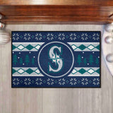 Seattle Mariners Holiday Sweater Starter Mat Accent Rug - 19in. x 30in.