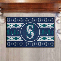 Seattle Mariners Holiday Sweater Starter Mat Accent Rug - 19in. x 30in.