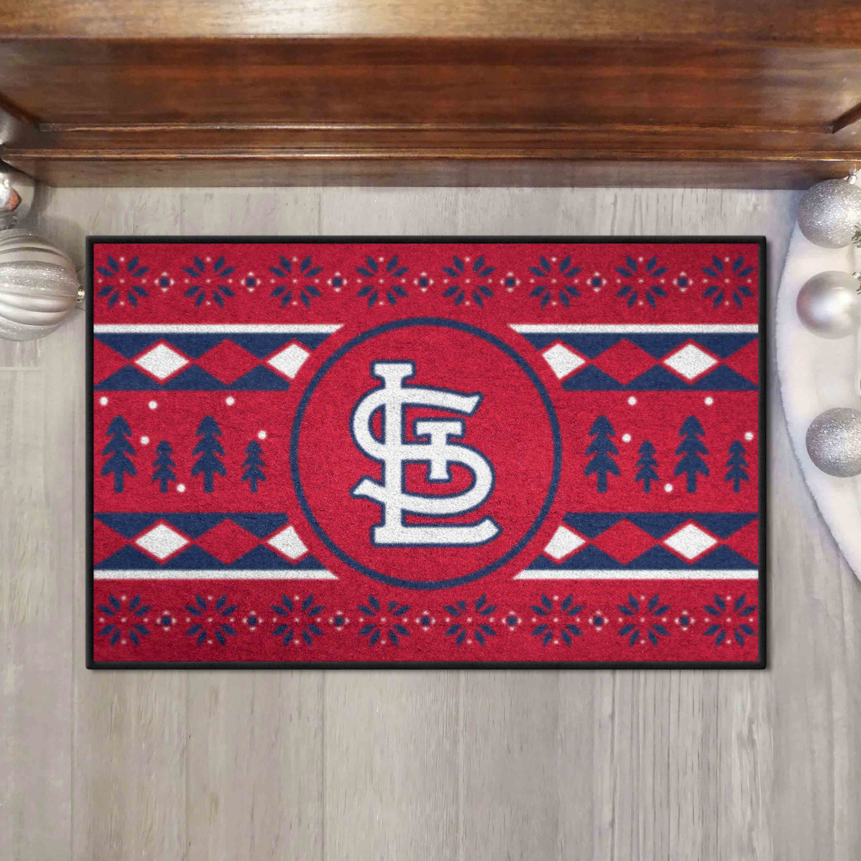 St. Louis Cardinals Holiday Sweater Starter Mat Accent Rug - 19in. x 30in.