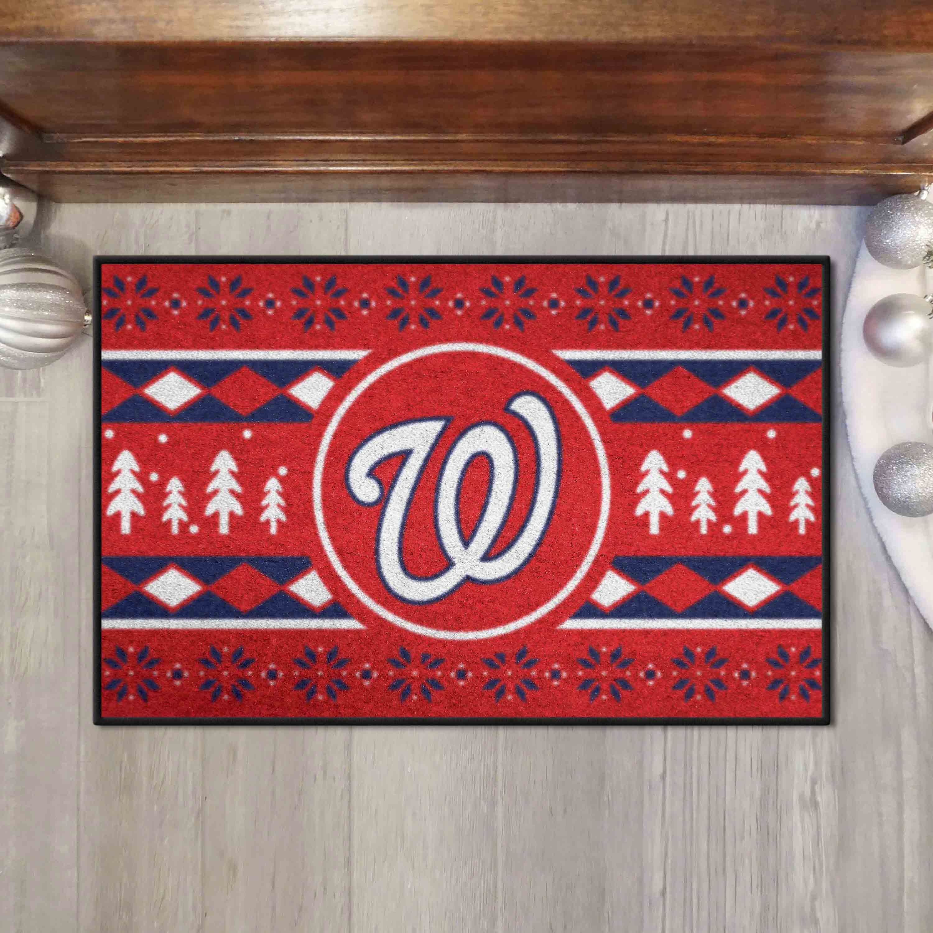 Washington Nationals Holiday Sweater Starter Mat Accent Rug - 19in. x 30in.