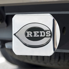 Cincinnati Reds Chrome Metal Hitch Cover with Chrome Metal 3D Emblem