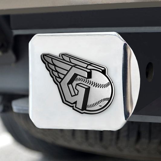 Cleveland Guardians Chrome Metal Hitch Cover with Chrome Metal 3D Emblem - Cleveland Guardians