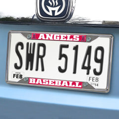 Los Angeles Angels Chrome Metal License Plate Frame, 6.25in x 12.25in