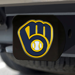 Milwaukee Brewers Black Metal Hitch Cover - 3D Color Emblem