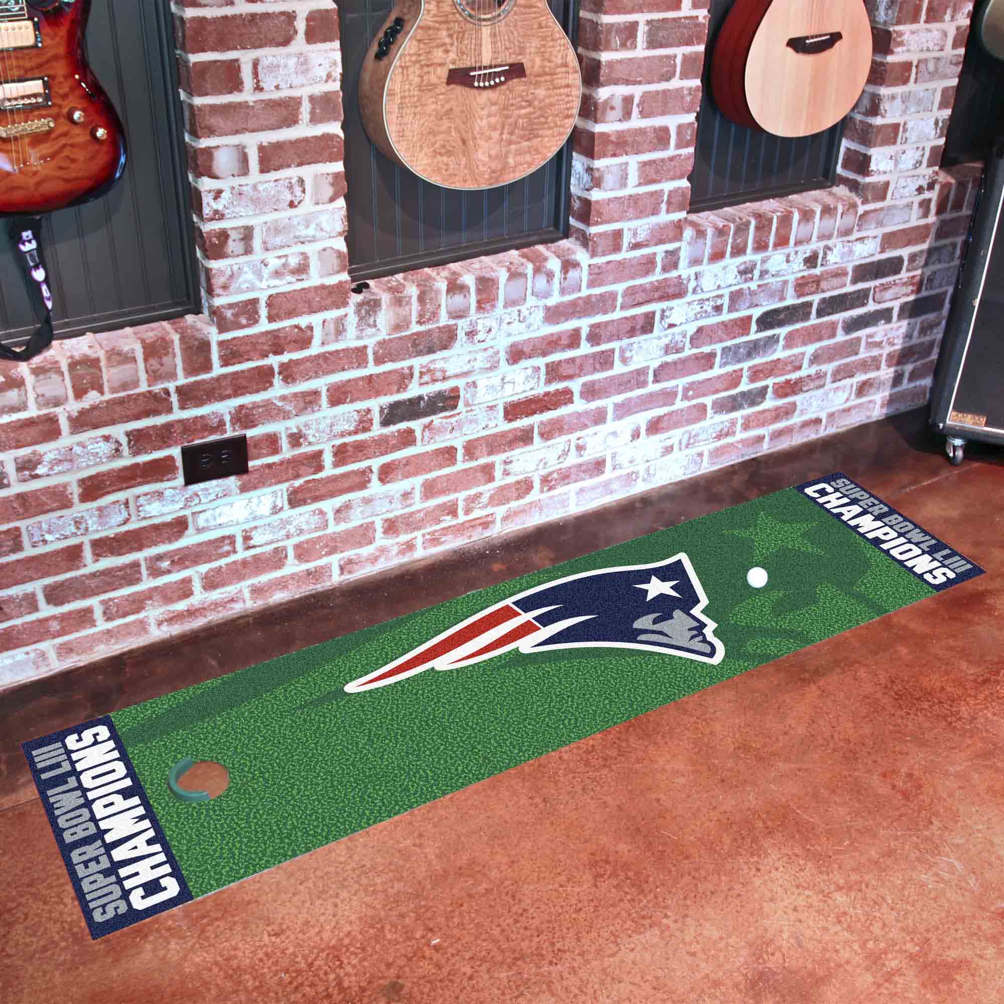 New England Patriots Putting Green Mat - 1.5ft. x 6ft., 2019 Super Bowl LIII Champions 