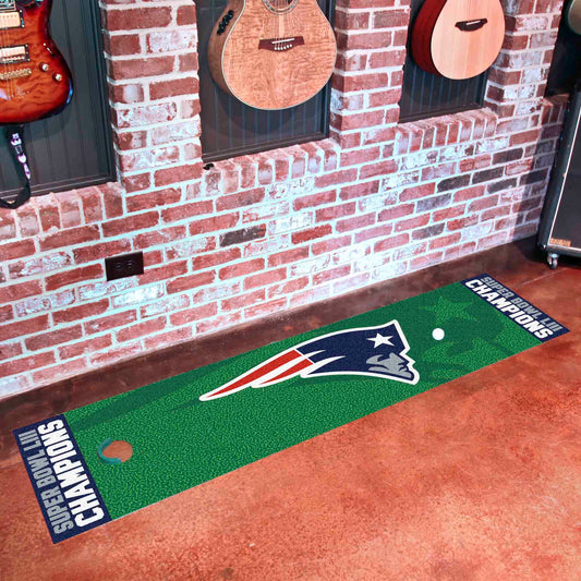 New England Patriots Putting Green Mat - 1.5ft. x 6ft., 2019 Super Bowl LIII Champions - New England Patriots