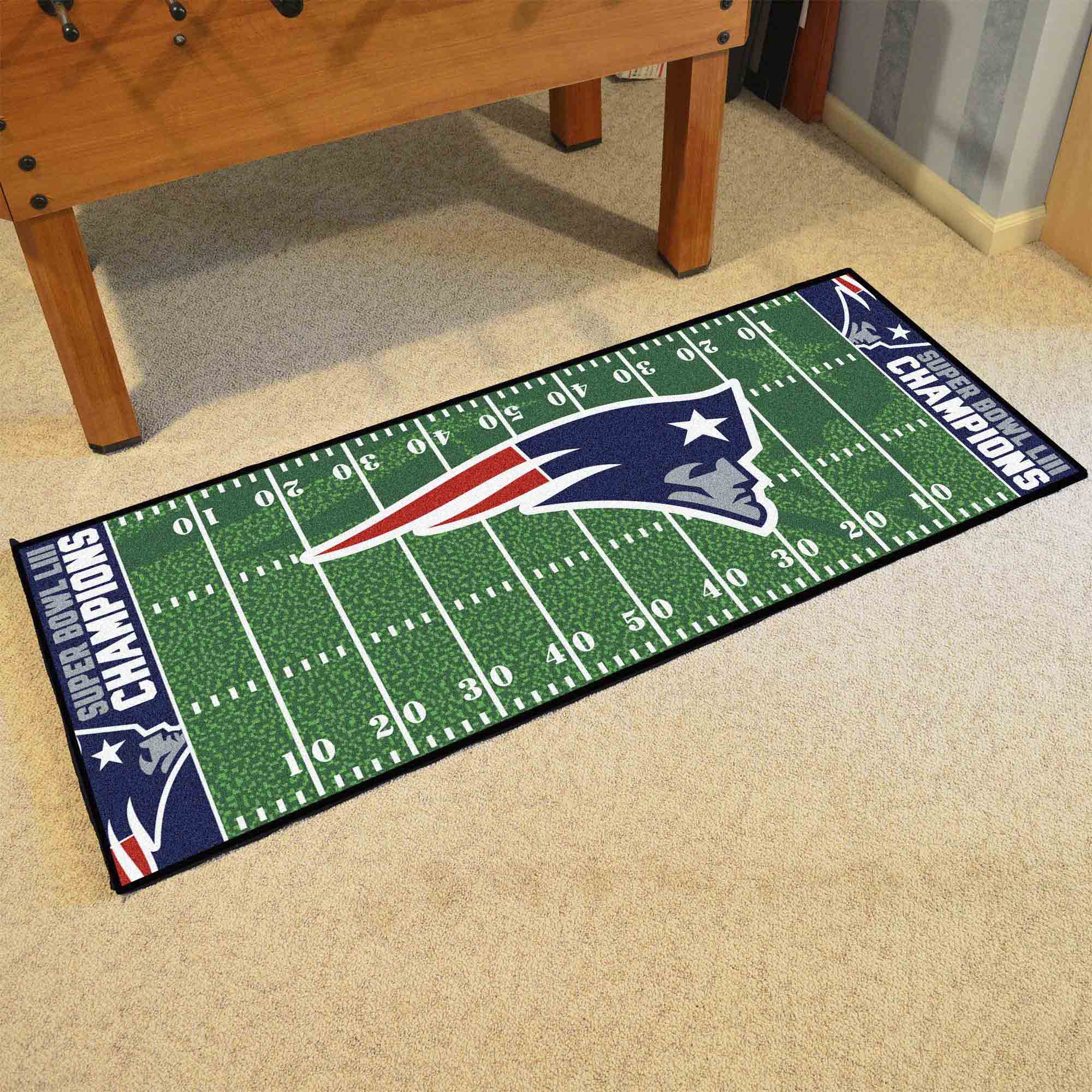 New England Patriots Football Field Runner NFL Home Rug - 30" x 72" - New England Patriots