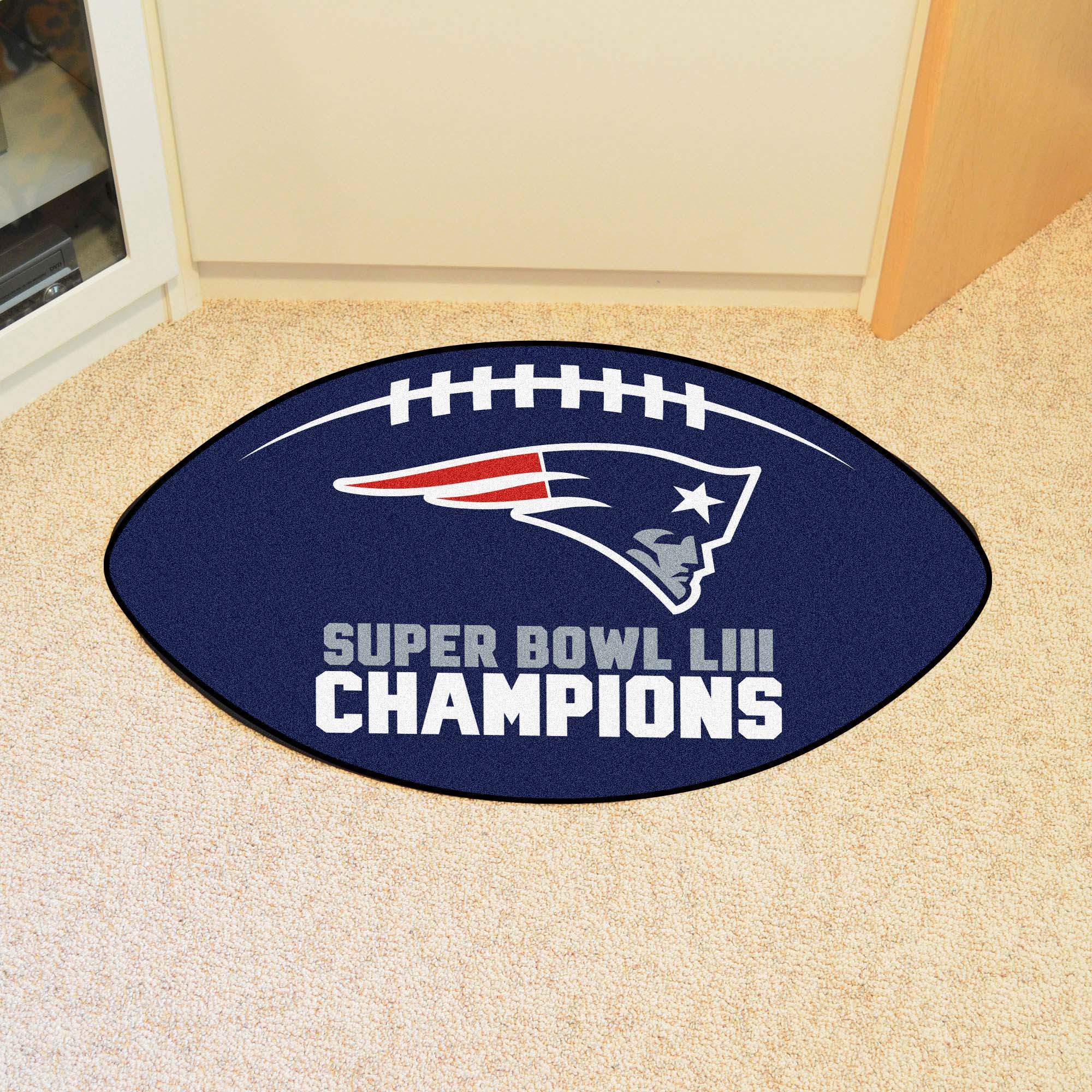 New England Patriots Football Rug - 20.5in. x 32.5in., 2019 Super Bowl LIII Champions - New England Patriots