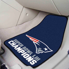 New England Patriots Front Carpet Car Mat Set - 2 Pieces, 2019 Super Bowl LIII Champions - New England Patriots