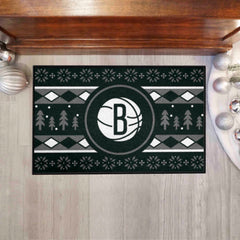 Brooklyn Nets Holiday Sweater Starter Mat Accent Rug - 19in. x 30in. - Brooklyn Nets