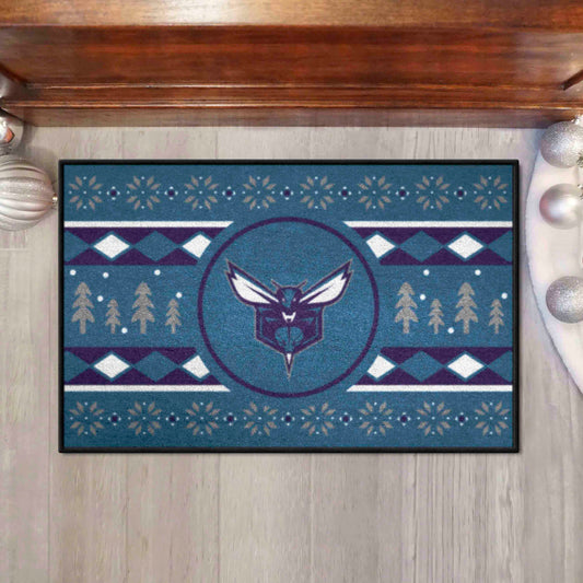 Charlotte Hornets Holiday Sweater Starter Mat Accent Rug - 19in. x 30in.