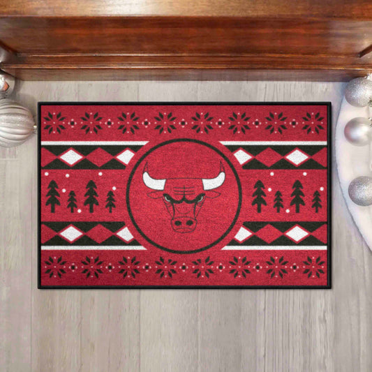 Chicago Bulls Holiday Sweater Starter Mat Accent Rug - 19in. x 30in. - Chicago Bulls