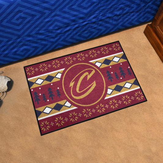 Cleveland Cavaliers Holiday Sweater Starter Mat Accent Rug - 19in. x 30in.