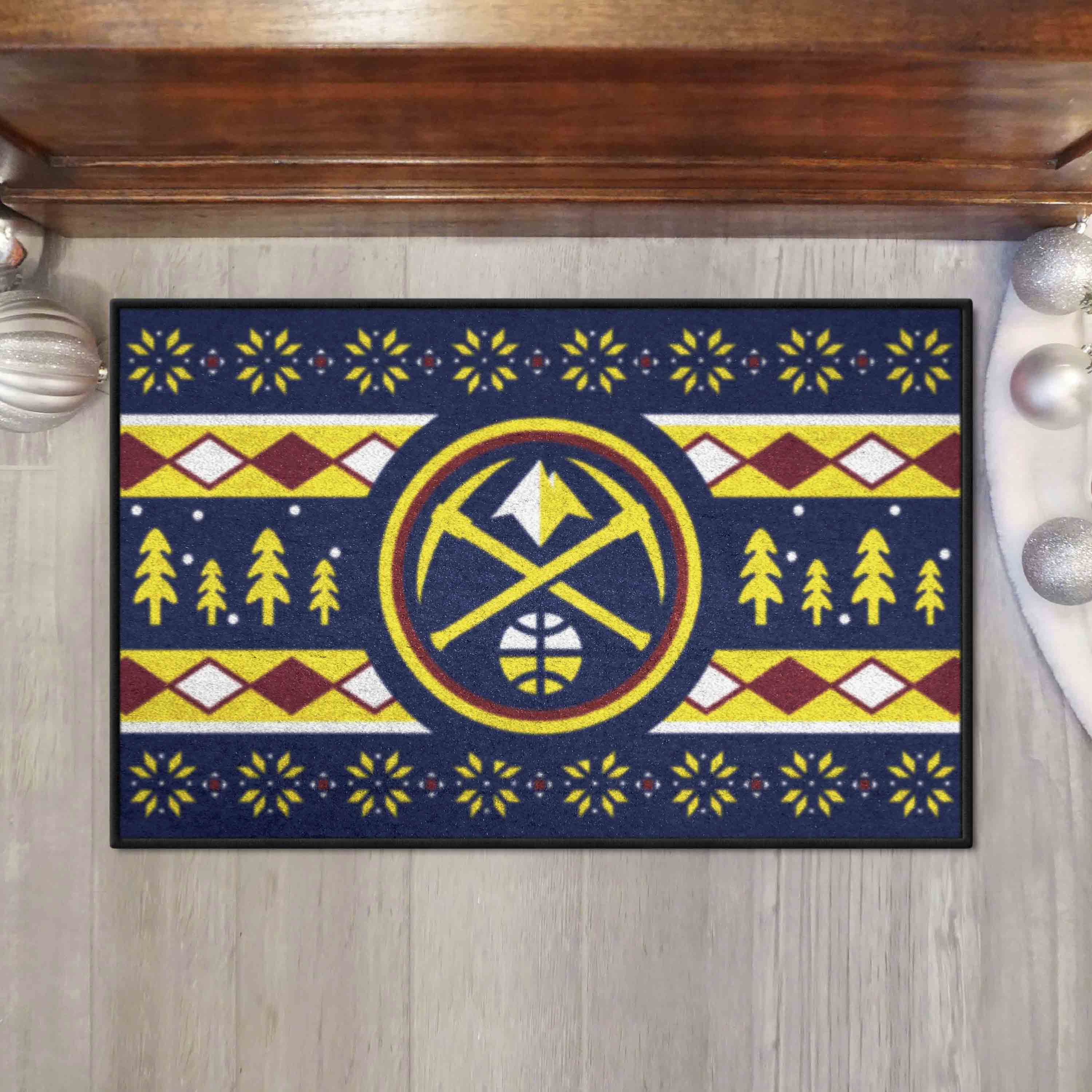 Denver Nuggets Holiday Sweater Starter Mat Accent Rug - 19in. x 30in.