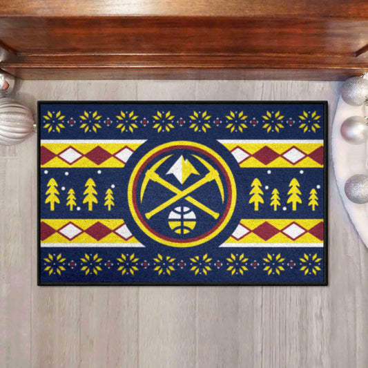 Denver Nuggets Holiday Sweater Starter Mat Accent Rug - 19in. x 30in.