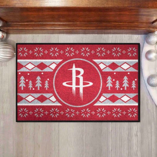 Houston Rockets Holiday Sweater Starter Mat Accent Rug - 19in. x 30in.