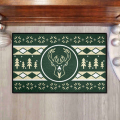 Milwaukee Bucks Holiday Sweater Starter Mat Accent Rug - 19in. x 30in.