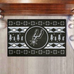 San Antonio Spurs Holiday Sweater Starter Mat Accent Rug - 19in. x 30in.