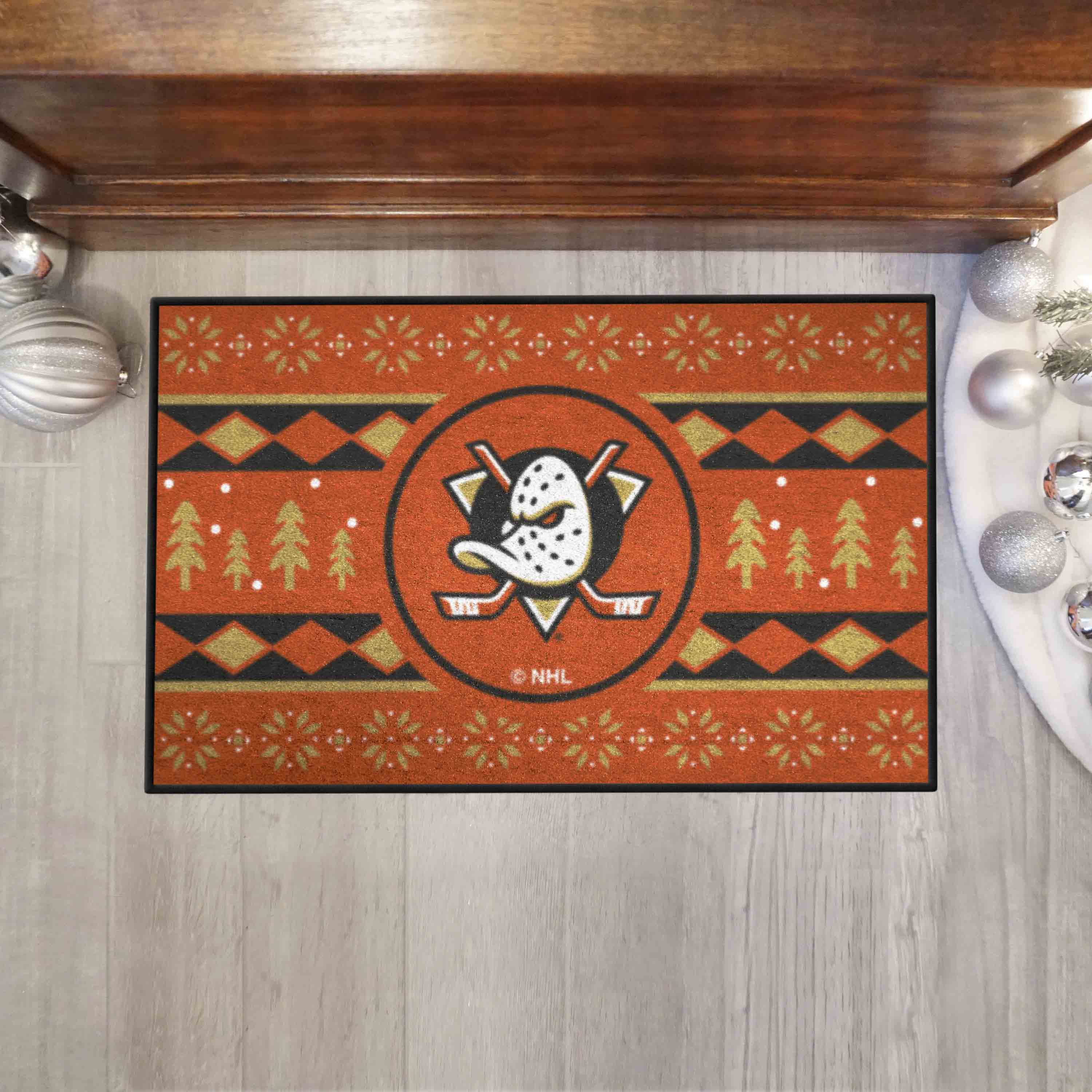 Anaheim Ducks Holiday Sweater Starter Mat Accent Rug - 19in. x 30in.