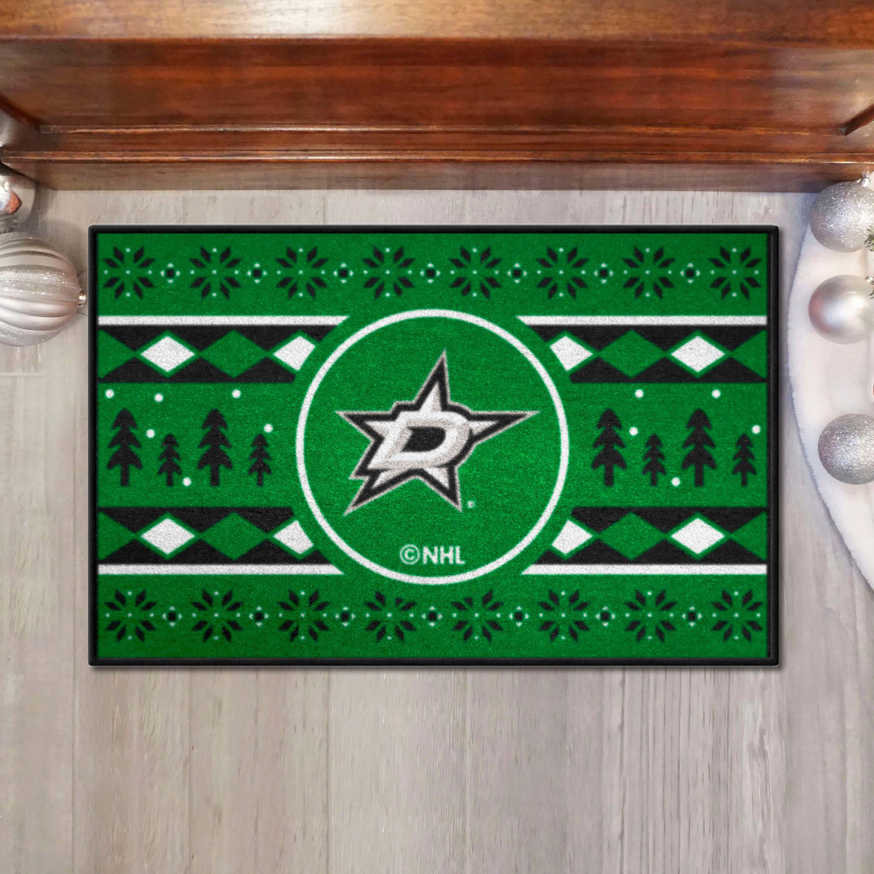 Dallas Stars Holiday Sweater Starter Mat Accent Rug - 19in. x 30in. - Dallas Stars