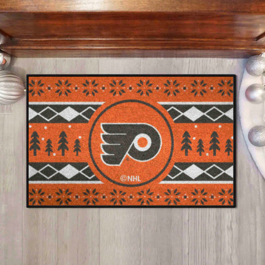 Philadelphia Flyers Holiday Sweater Starter Mat Accent Rug - 19in. x 30in.