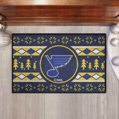 St. Louis Blues Holiday Sweater Starter Mat Accent Rug - 19in. x 30in.