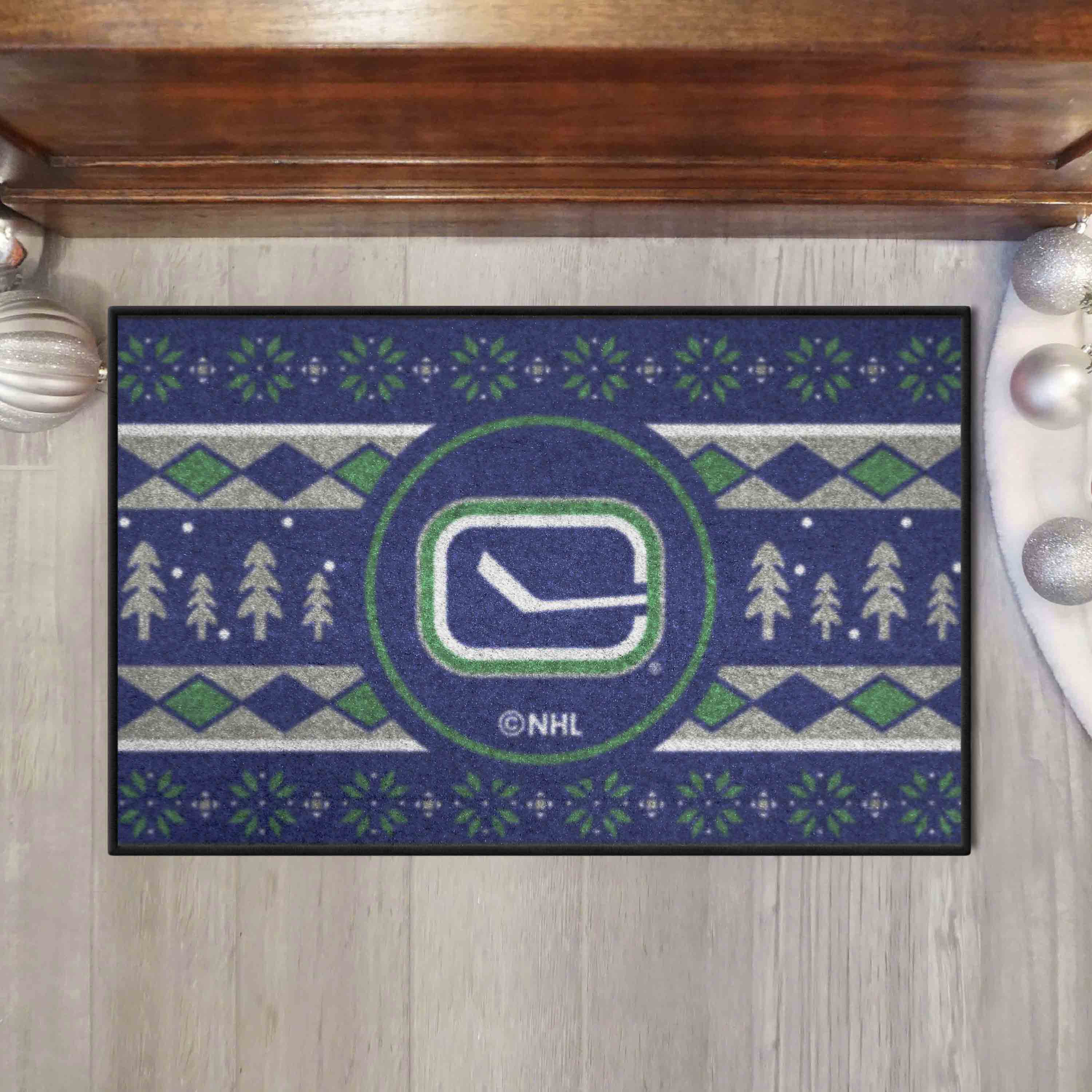 Vancouver Canucks Holiday Sweater Starter Mat Accent Rug - 19in. x 30in.