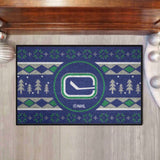 Vancouver Canucks Holiday Sweater Starter Mat Accent Rug - 19in. x 30in.