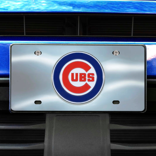 Chicago Cubs 3D Stainless Steel License Plate - Chicago Cubs